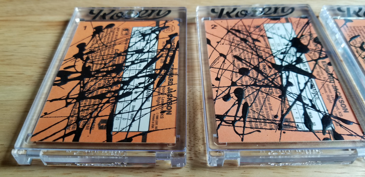 Baseball card art by Matthew Lee Rosen (aka Matthew Rosen) - Bo Jackson Pollock