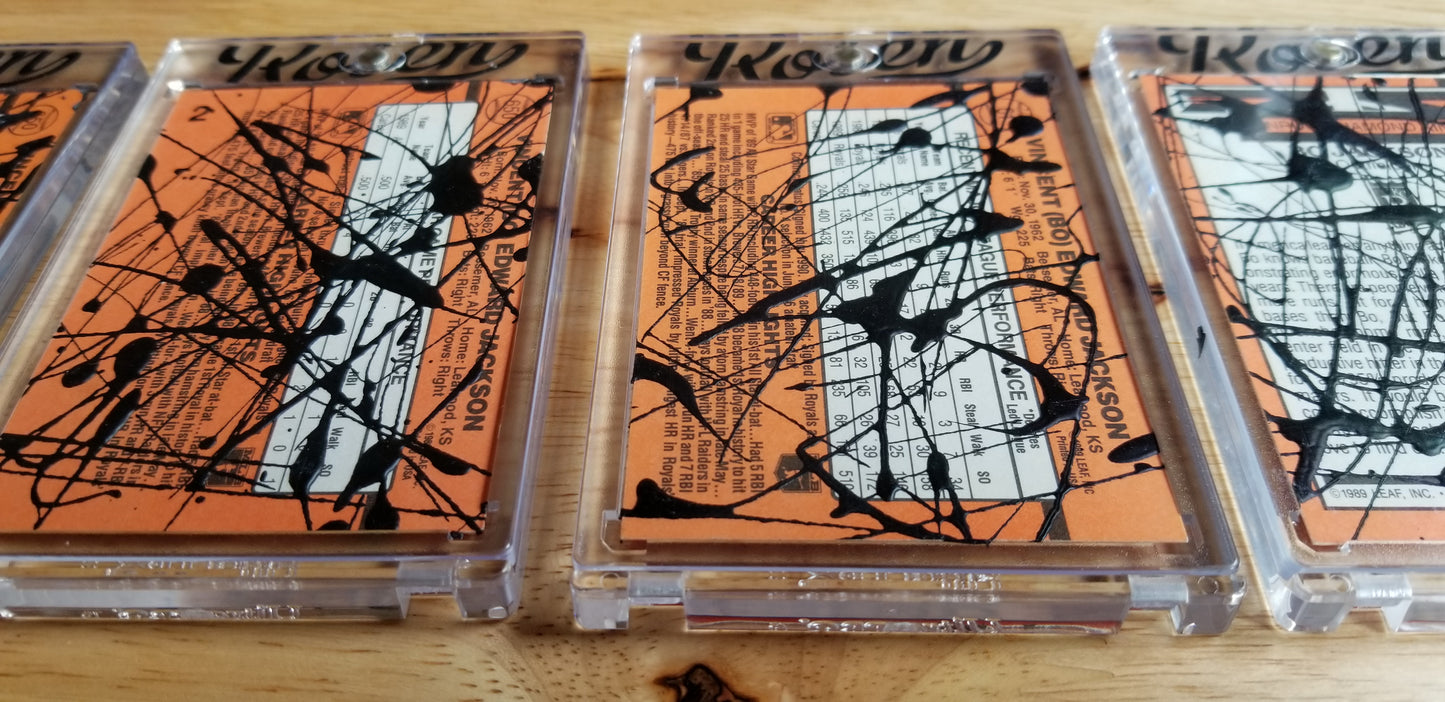 Baseball card art by Matthew Lee Rosen (aka Matthew Rosen) - Bo Jackson Pollock