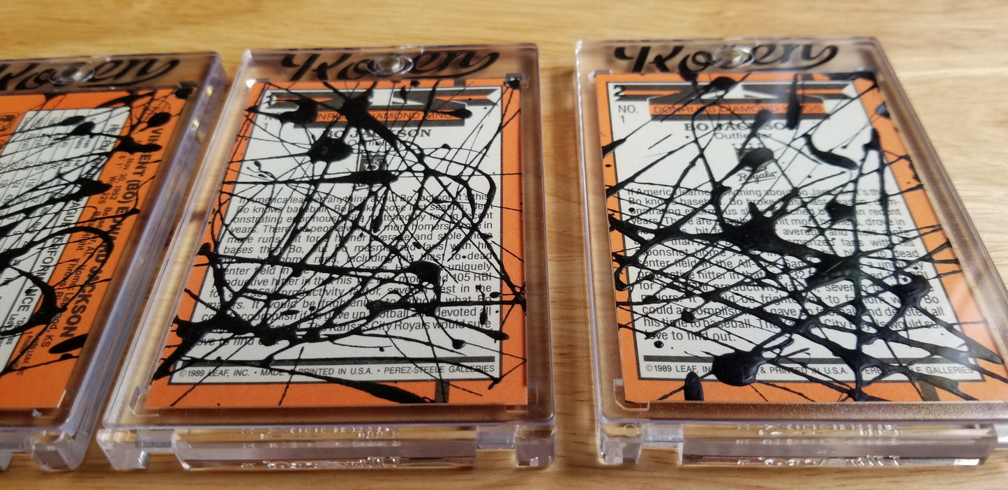 Baseball card art by Matthew Lee Rosen (aka Matthew Rosen) - Bo Jackson Pollock