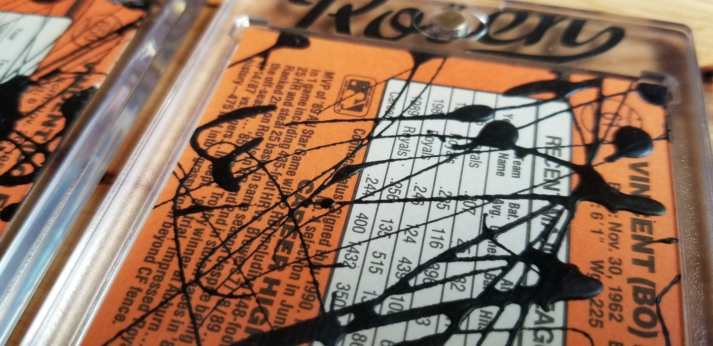 Baseball card art by Matthew Lee Rosen (aka Matthew Rosen) - Bo Jackson Pollock