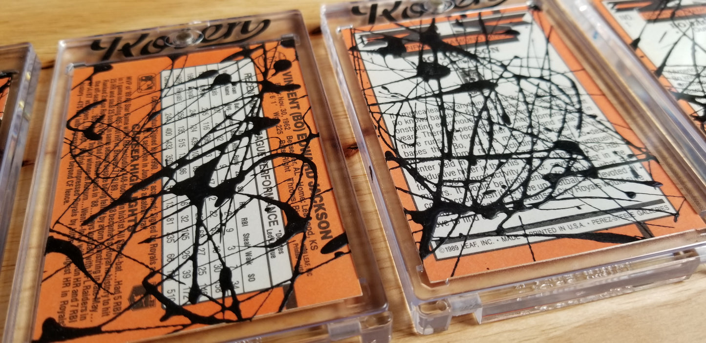 Baseball card art by Matthew Lee Rosen (aka Matthew Rosen) - Bo Jackson Pollock