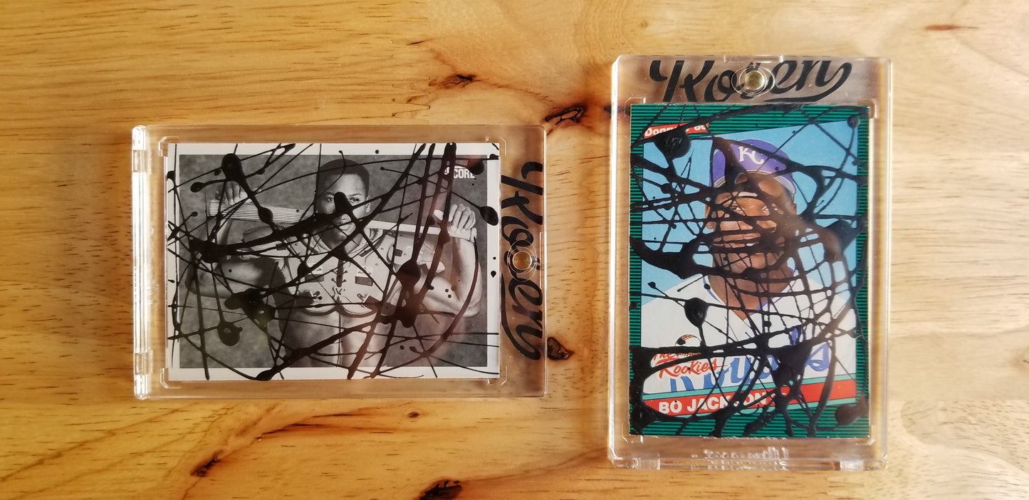 Baseball card art by Matthew Lee Rosen (aka Matthew Rosen) - Bo Jackson Pollock