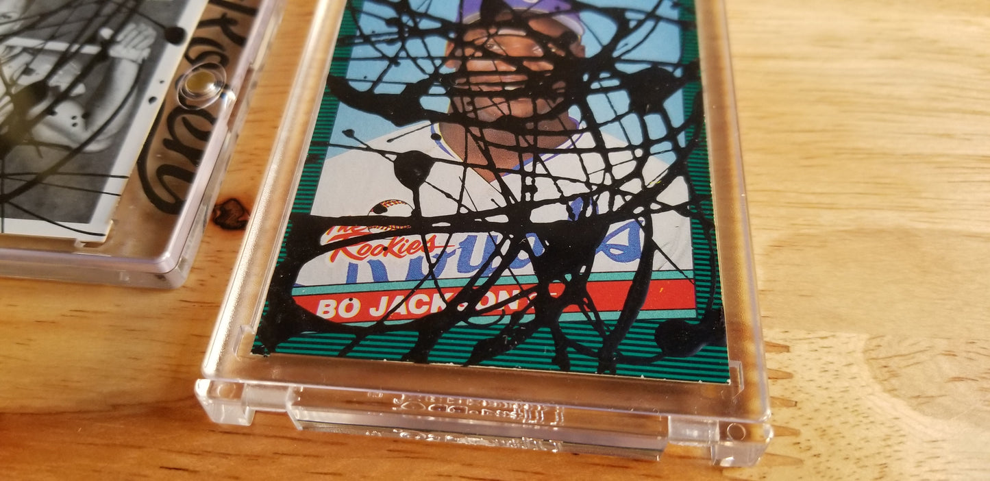 Baseball card art by Matthew Lee Rosen (aka Matthew Rosen) - Bo Jackson Pollock