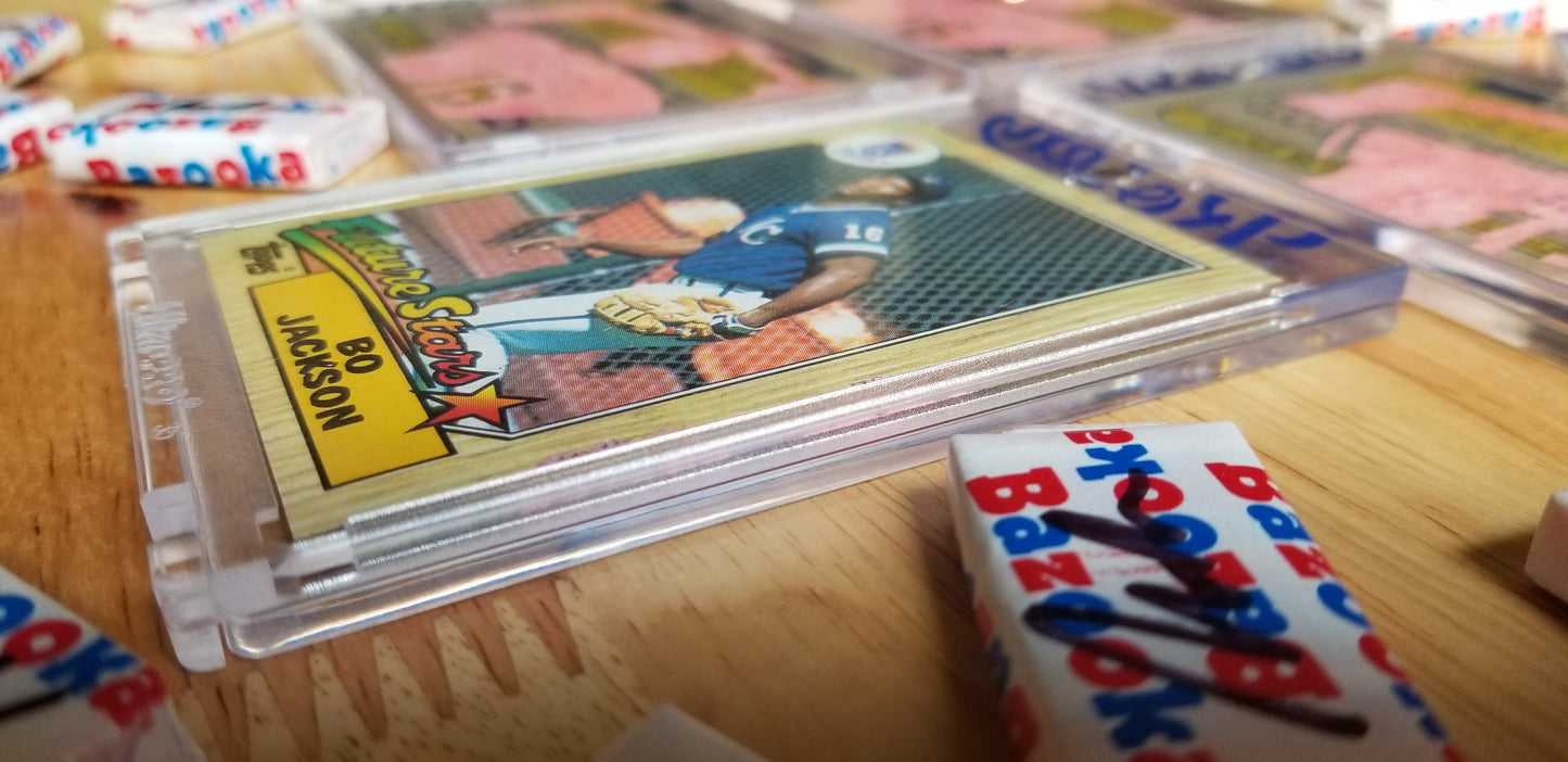 Baseball card art by Matthew Rosen - Bo Jackson Bat Break 1987 Topps