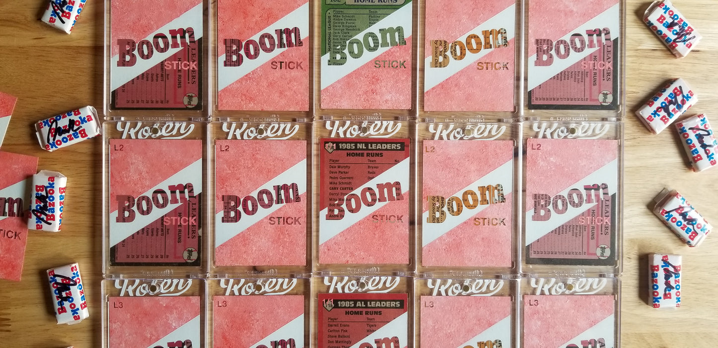 Baseball card art by Matthew Rosen - Boom Stick Home Run Leaders