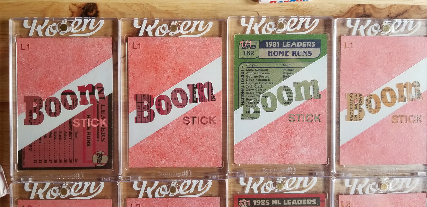 Baseball card art by Matthew Rosen - Boom Stick Home Run Leaders
