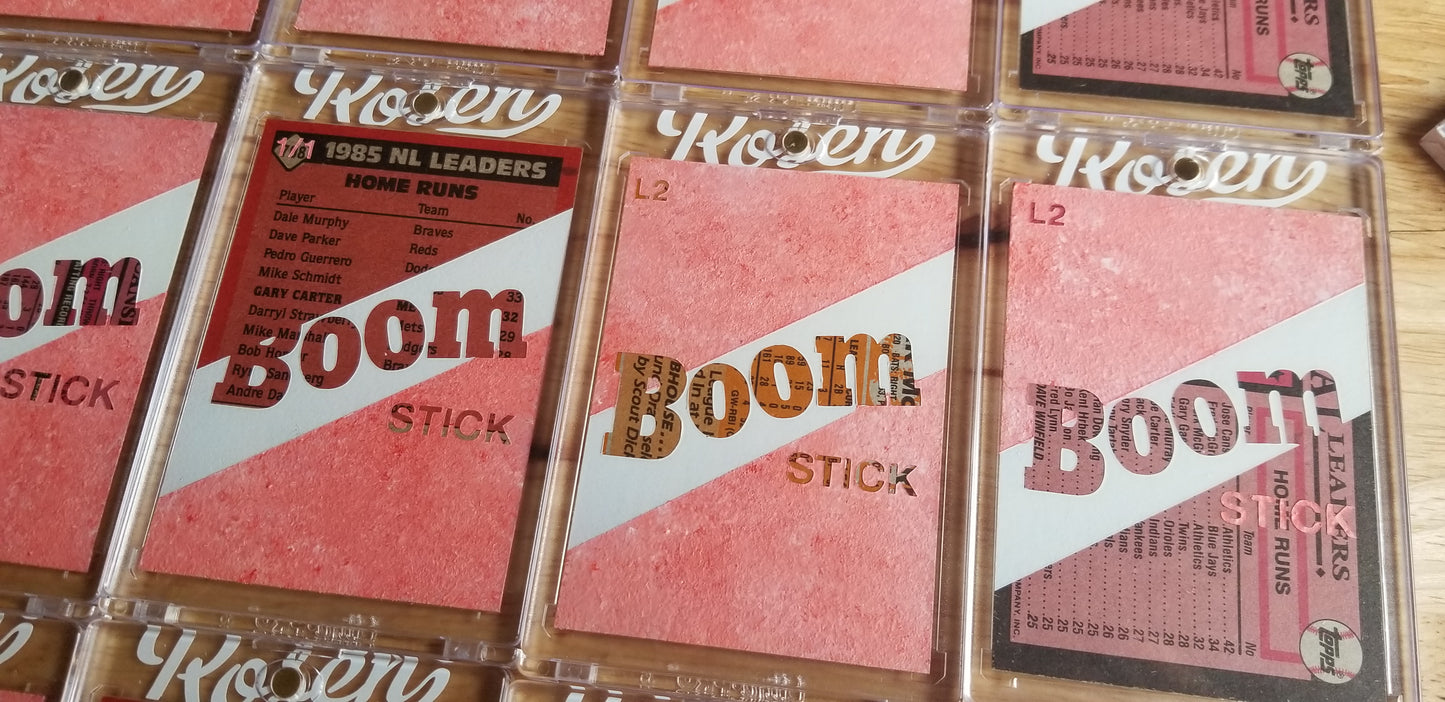 Baseball card art by Matthew Rosen - Boom Stick Home Run Leaders