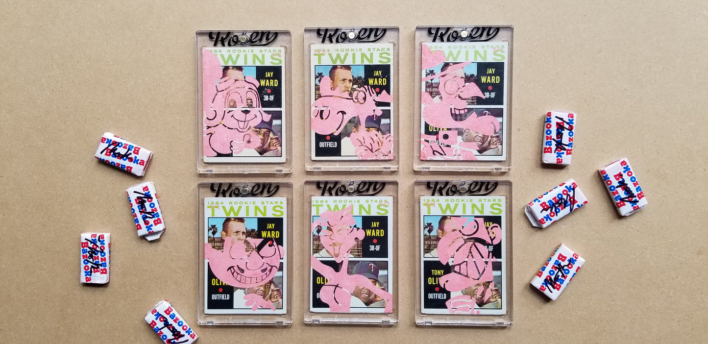 Baseball card art by Matthew Lee Rosen (aka Matthew Rosen) - Rocky and Bullwinkle