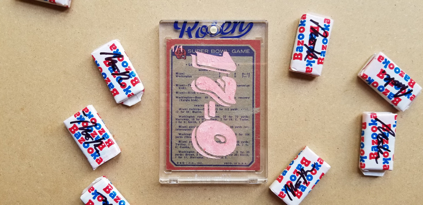 Baseball card art by Matthew Lee Rosen (aka Matthew Rosen) - Dolphins 17-0
