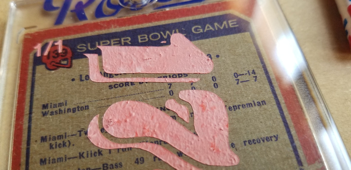 Baseball card art by Matthew Lee Rosen (aka Matthew Rosen) - Dolphins 17-0