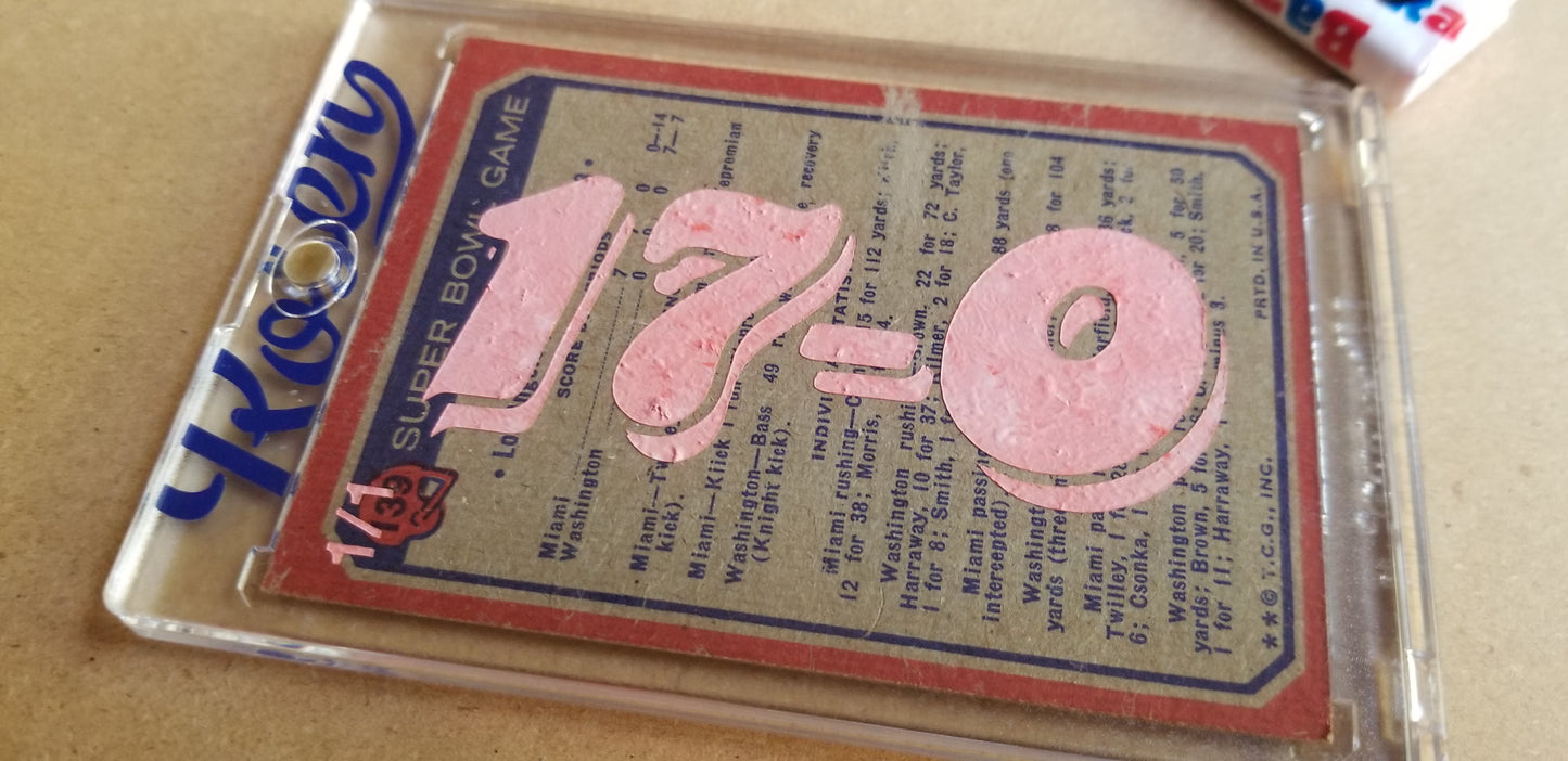 Baseball card art by Matthew Lee Rosen (aka Matthew Rosen) - Dolphins 17-0