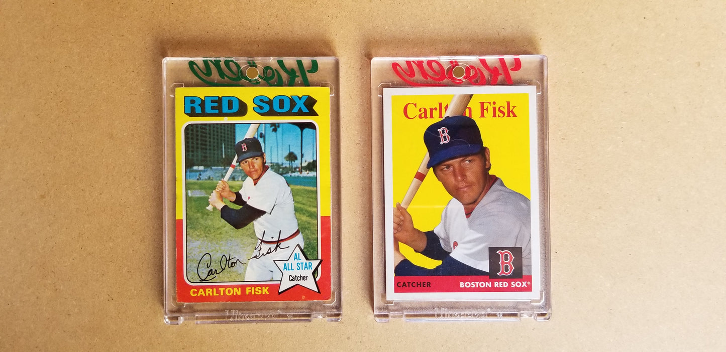 Baseball card art by Matthew Lee Rosen (aka Matthew Rosen) - Carlton Fisk Game 6 Home Run