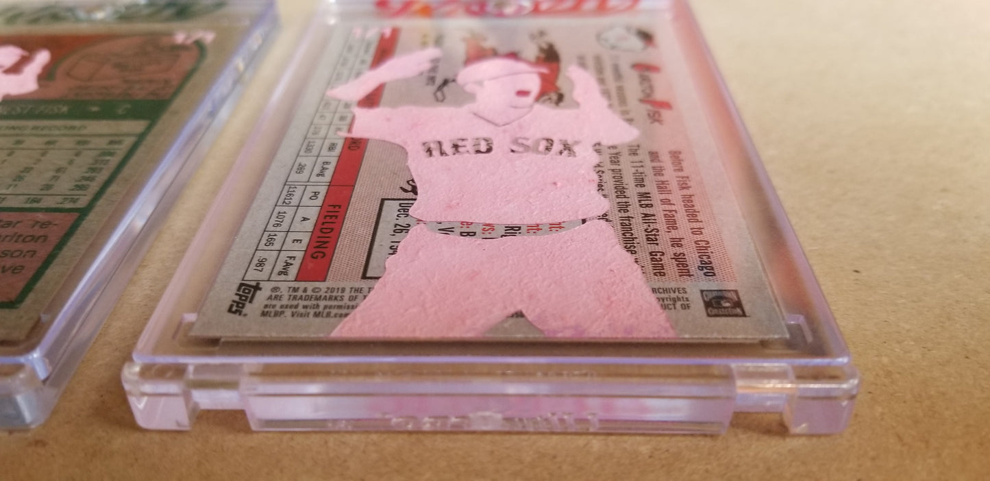 Baseball card art by Matthew Lee Rosen (aka Matthew Rosen) - Carlton Fisk Game 6 Home Run
