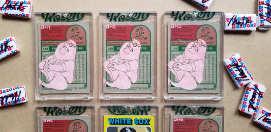 Baseball card art by Matthew Lee Rosen (aka Matthew Rosen) - Gum Stick Collector Cards - The Big Hurt (Peter Griffin)