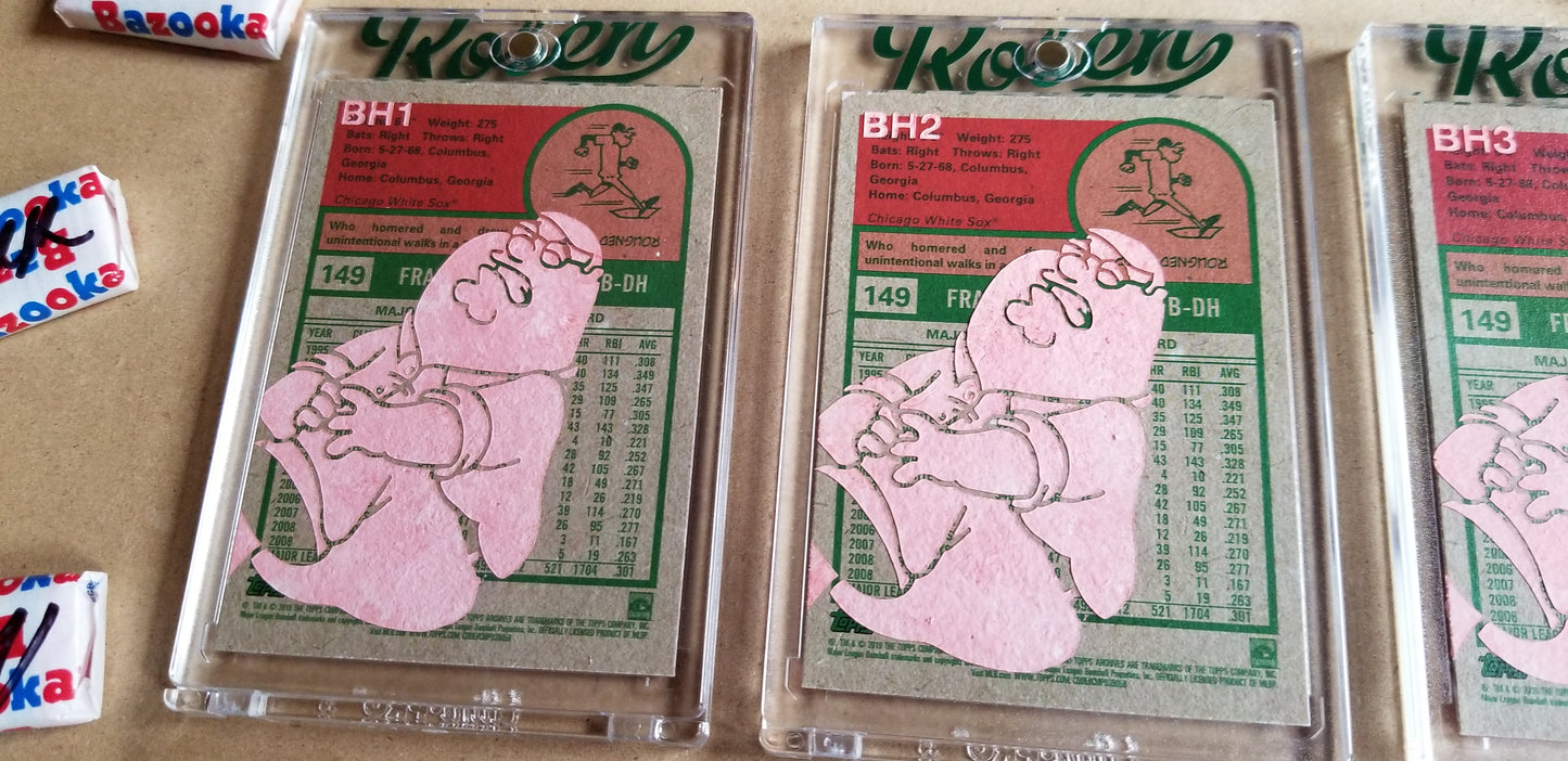Baseball card art by Matthew Lee Rosen (aka Matthew Rosen) - Gum Stick Collector Cards - The Big Hurt (Peter Griffin)