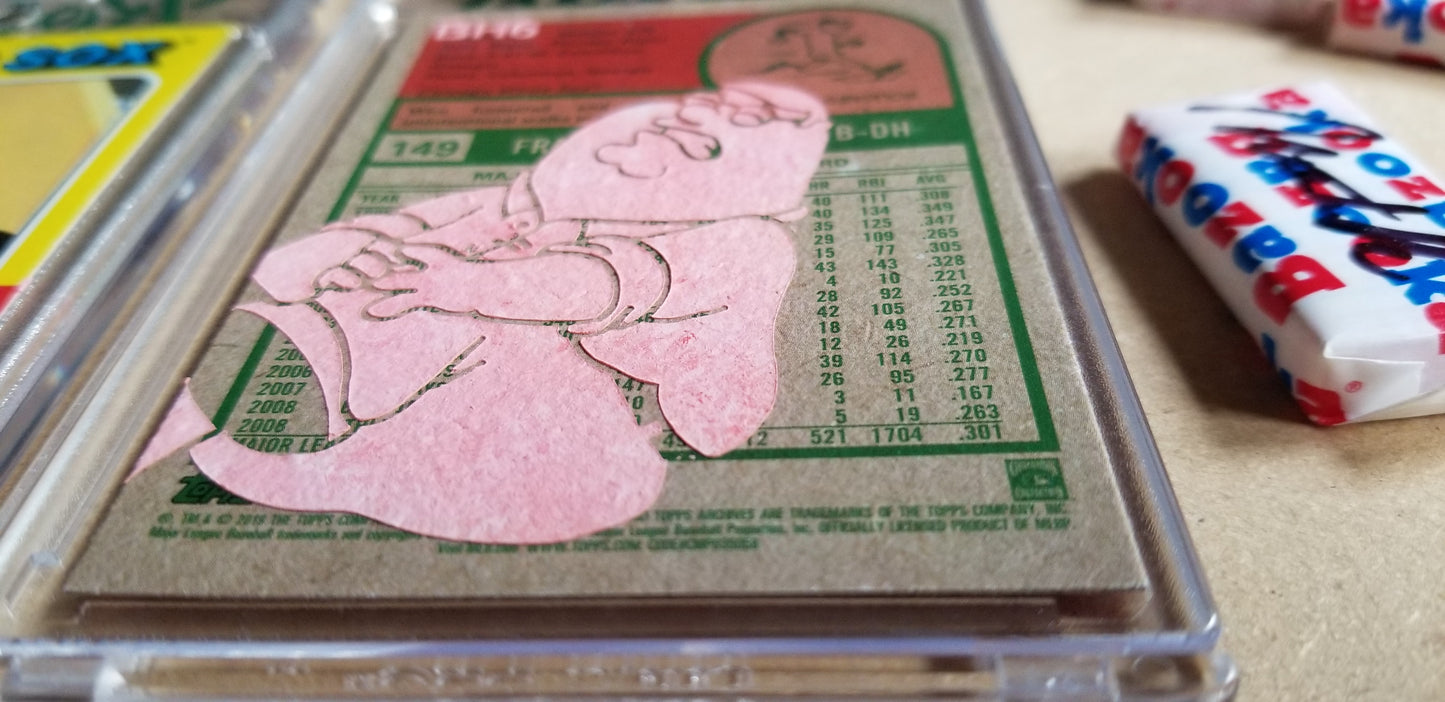 Baseball card art by Matthew Lee Rosen (aka Matthew Rosen) - Gum Stick Collector Cards - The Big Hurt (Peter Griffin)