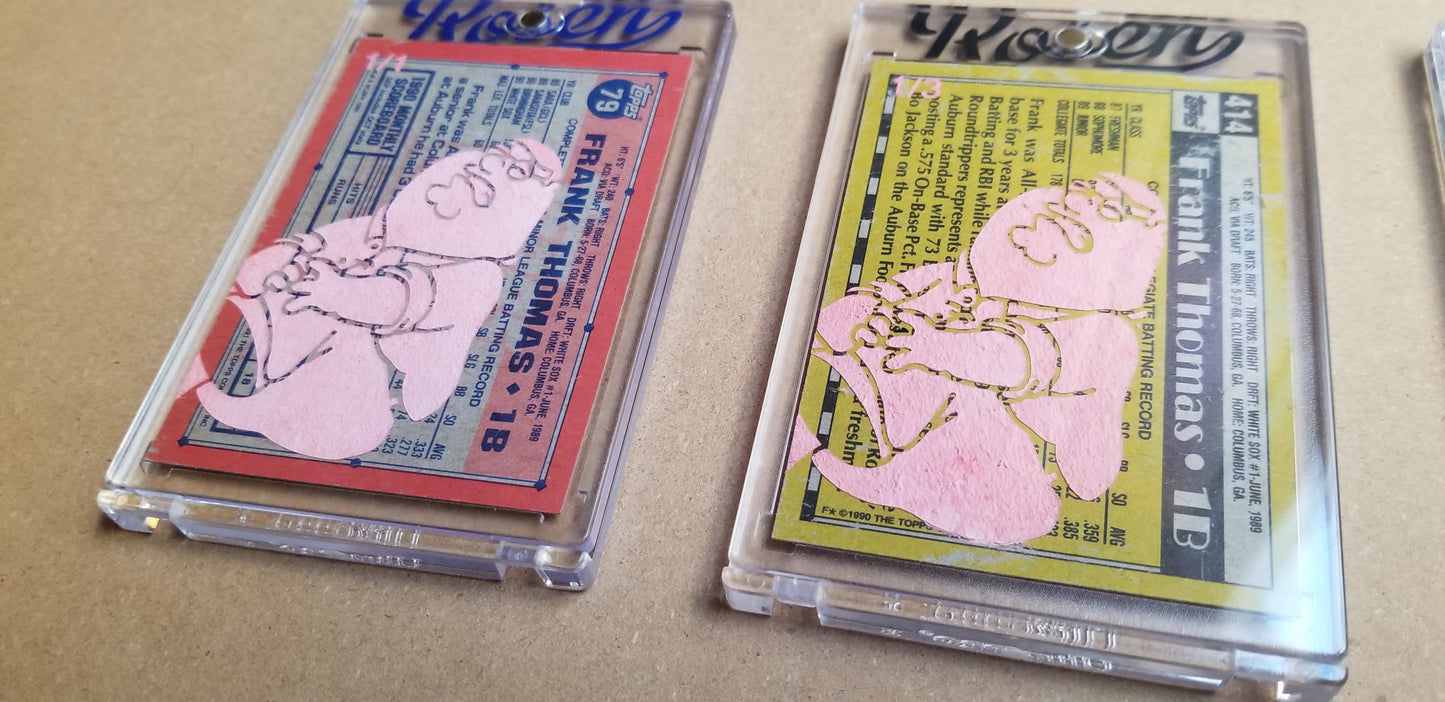 Baseball card art by Matthew Lee Rosen (aka Matthew Rosen) - Gum Stick Collector Cards - The Big Hurt (Peter Griffin)