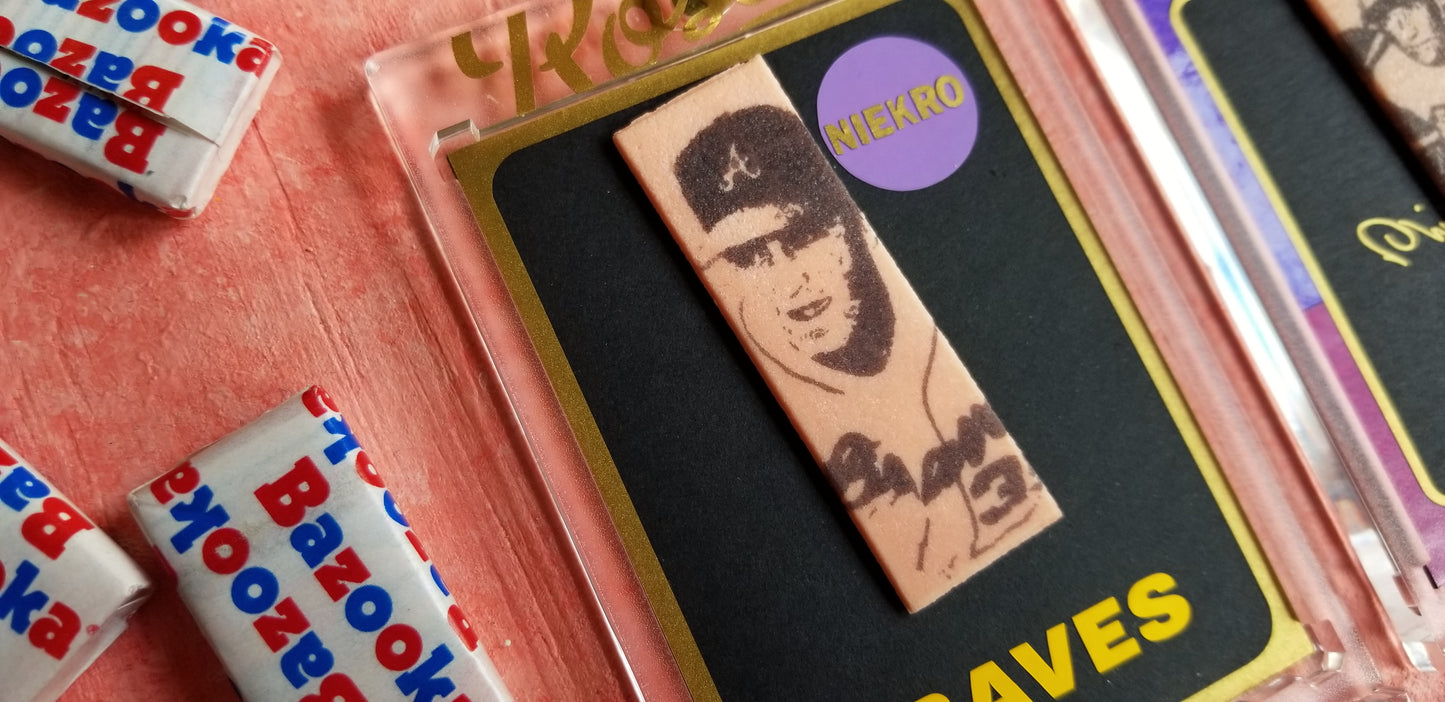 Baseball card art by Matt Rosen - 1969 and 1975 Topps Phil Niekro