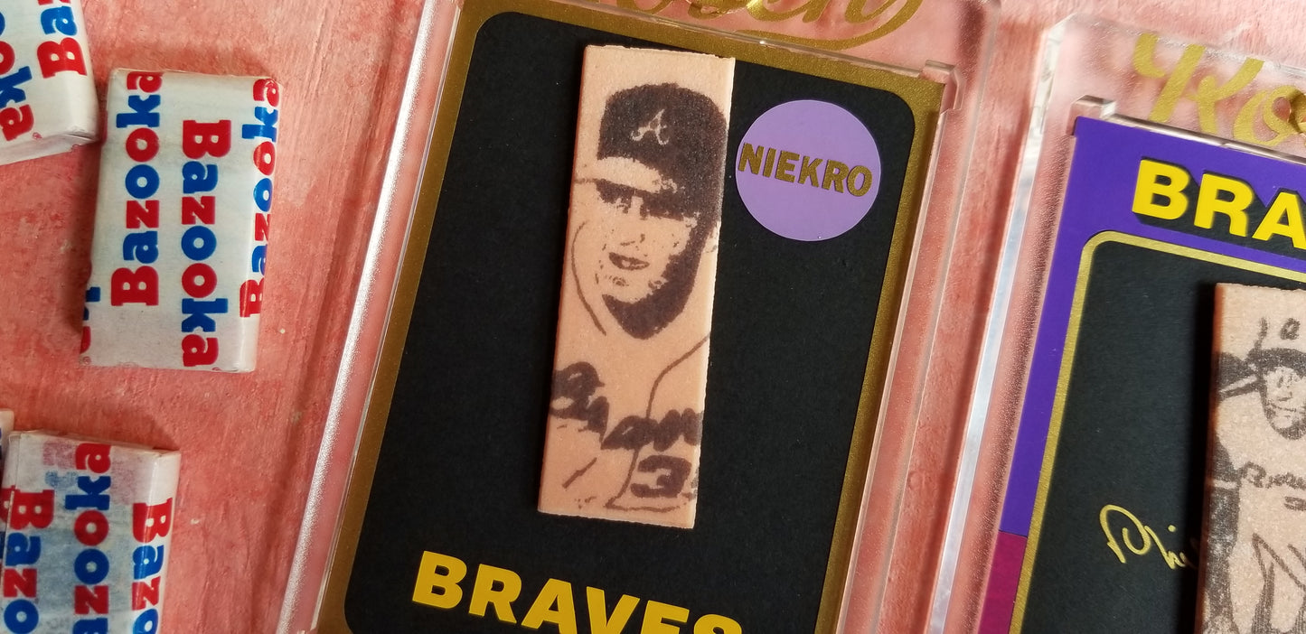 Baseball card art by Matt Rosen - 1969 and 1975 Topps Phil Niekro