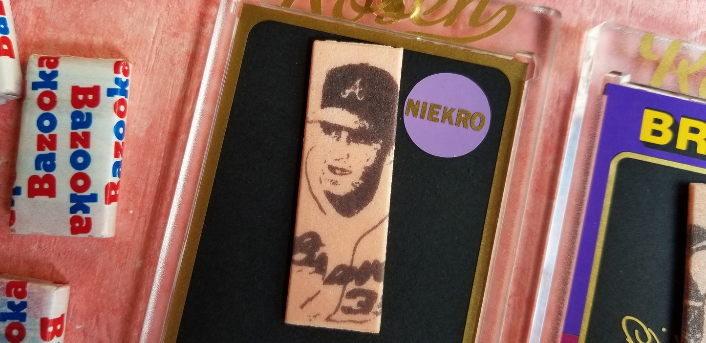 Baseball card art by Matthew Rosen - 1969 and 1975 Topps Phil Niekro
