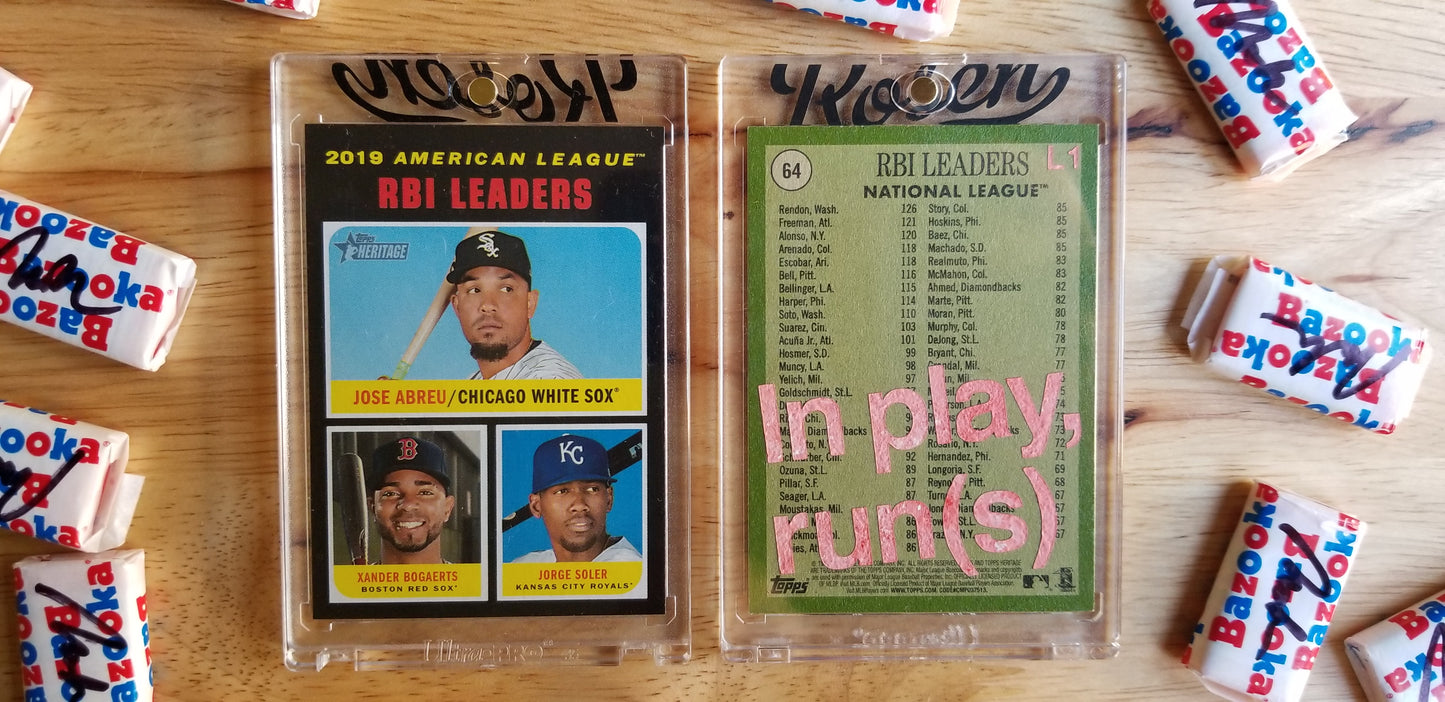 Baseball card art by Matthew Rosen - In play, run(s)