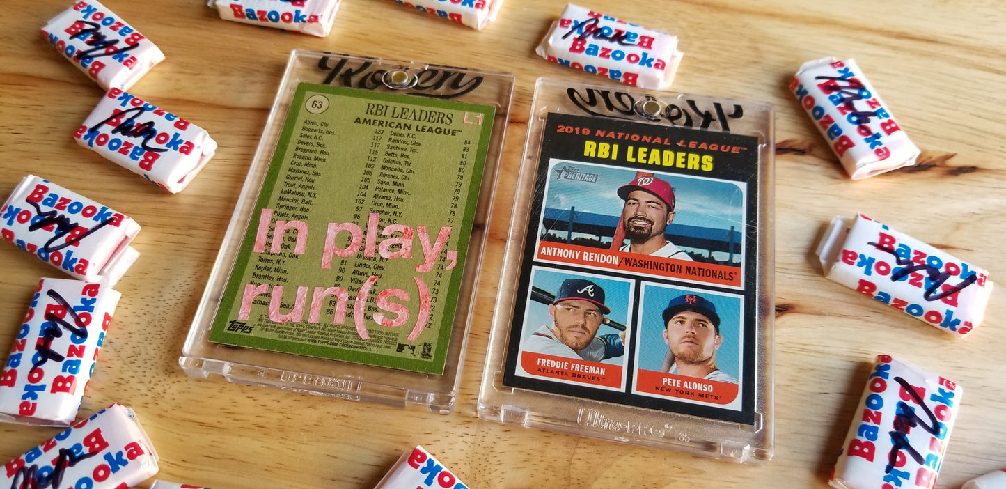Baseball card art by Matthew Rosen - In play, run(s)