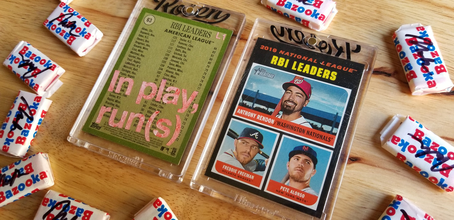 Baseball card art by Matthew Rosen - In play, run(s)
