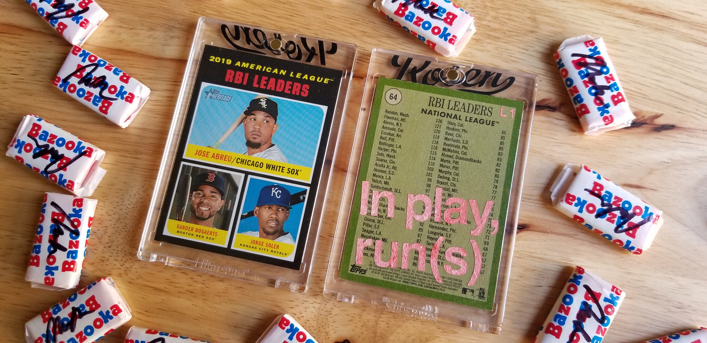 Baseball card art by Matthew Rosen - In play, run(s)