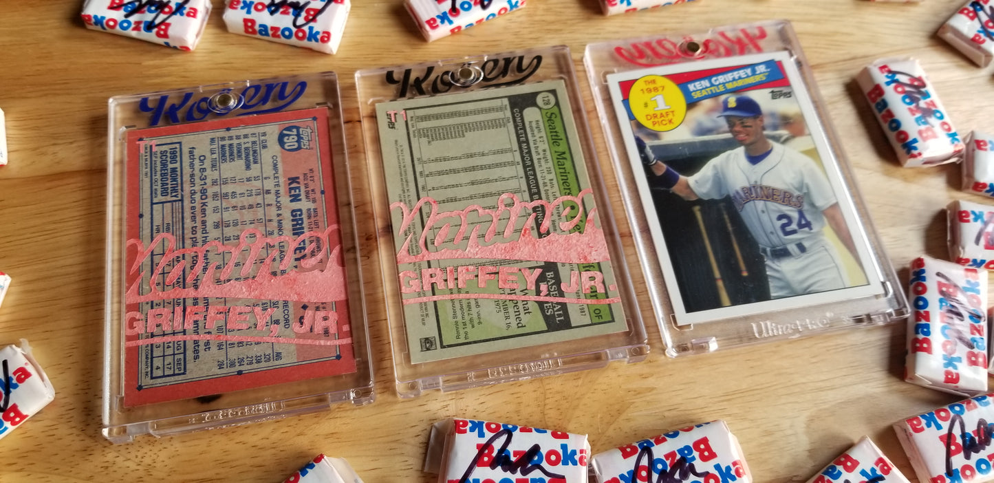 Baseball card art by Matthew Lee Rosen (aka Matthew Rosen) - Ken Griffey Jr. 1989 Topps Traded