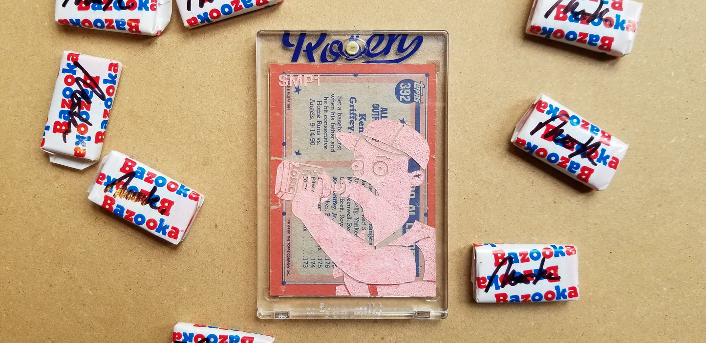 Baseball card art by Matthew Lee Rosen (aka Matthew Rosen) - Simpsons Ken Griffey Jr.