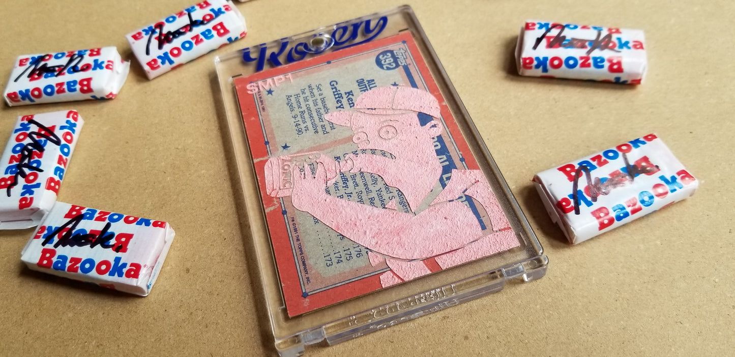 Baseball card art by Matthew Lee Rosen (aka Matthew Rosen) - Simpsons Ken Griffey Jr.
