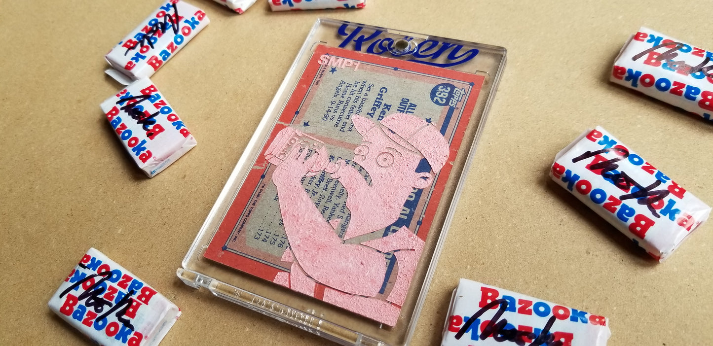 Baseball card art by Matthew Lee Rosen (aka Matthew Rosen) - Simpsons Ken Griffey Jr.