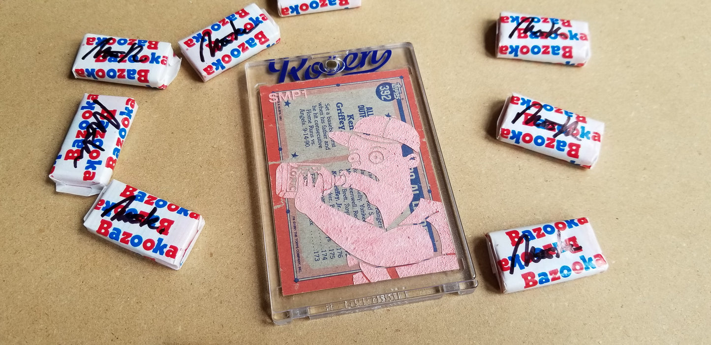 Baseball card art by Matthew Lee Rosen (aka Matthew Rosen) - Simpsons Ken Griffey Jr.