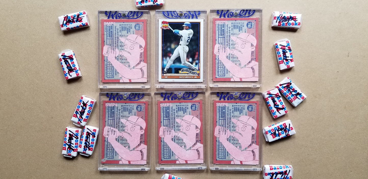 Baseball card art by Matthew Lee Rosen (aka Matthew Rosen) - Simpsons Ken Griffey Jr.
