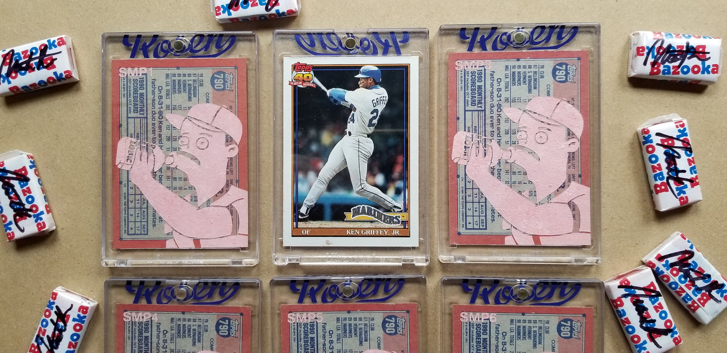 Baseball card art by Matthew Lee Rosen (aka Matthew Rosen) - Simpsons Ken Griffey Jr.