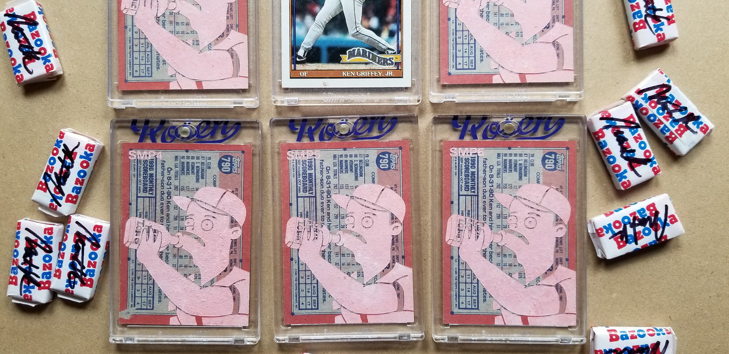 Baseball card art by Matthew Lee Rosen (aka Matthew Rosen) - Simpsons Ken Griffey Jr.
