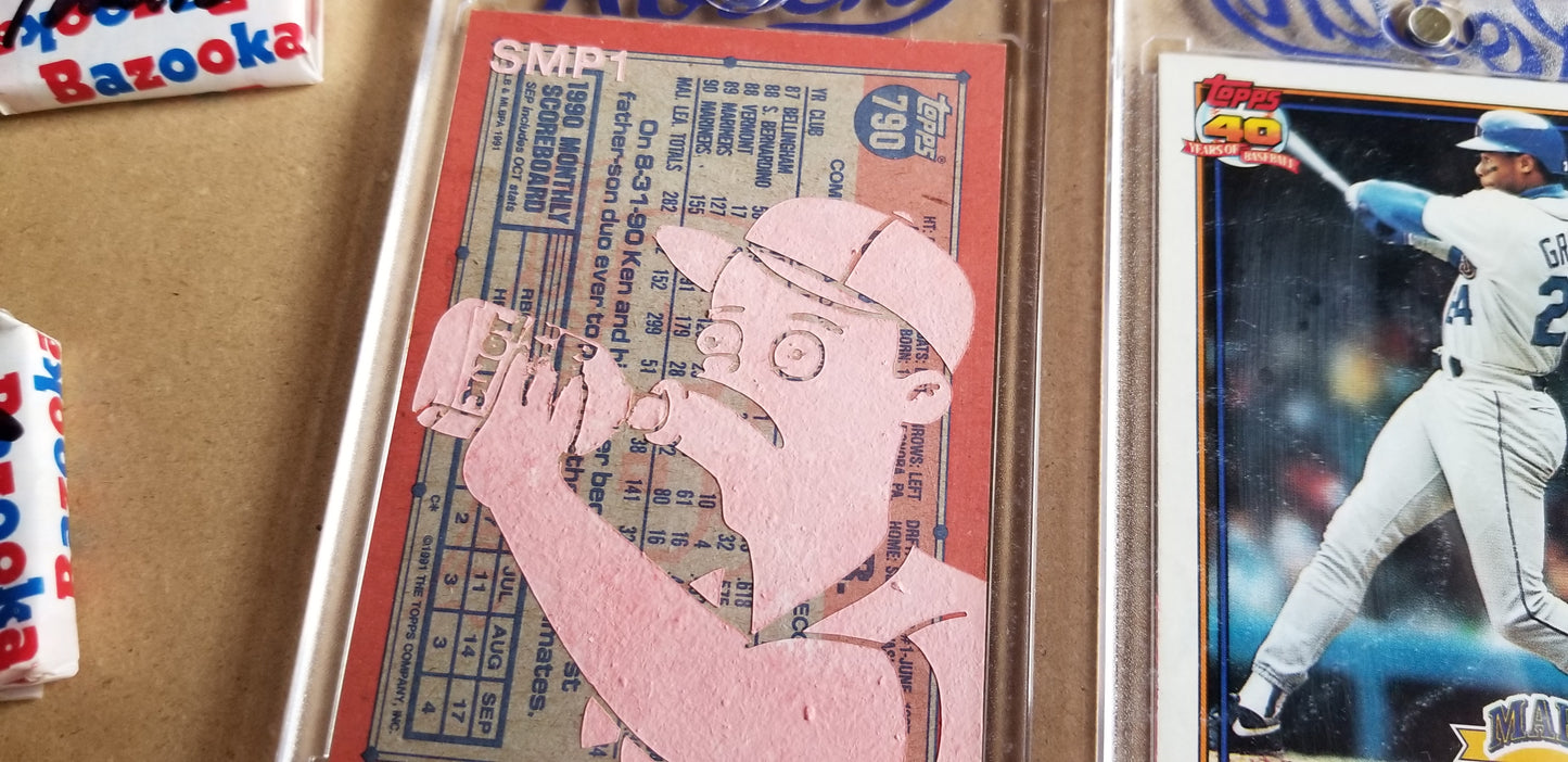 Baseball card art by Matthew Lee Rosen (aka Matthew Rosen) - Simpsons Ken Griffey Jr.