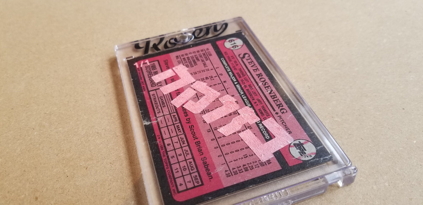 Baseball card art by Matthew Lee Rosen (aka Matthew Rosen) - 1989 Steve Rosenberg (Hebrew Bazooka)