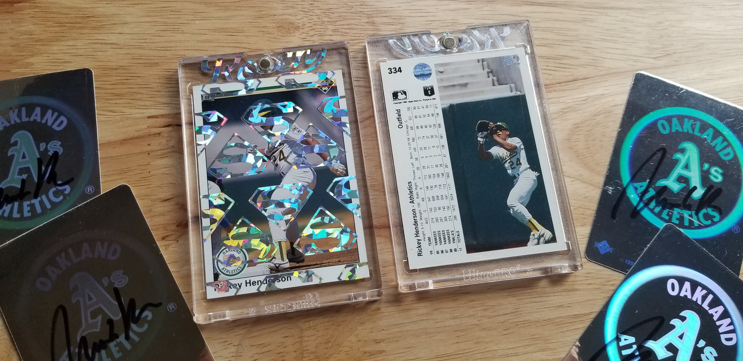 Baseball card art by Matthew Lee Rosen (aka Matthew Rosen) - Rickey Henderson Man of Steal