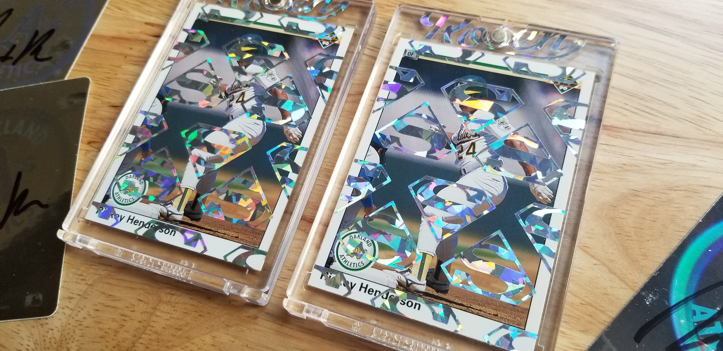 Baseball card art by Matthew Lee Rosen (aka Matthew Rosen) - Rickey Henderson Man of Steal