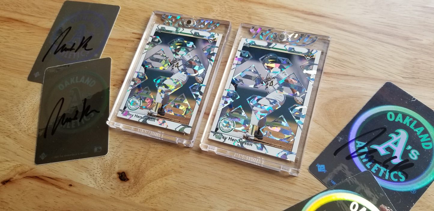 Baseball card art by Matthew Lee Rosen (aka Matthew Rosen) - Rickey Henderson Man of Steal