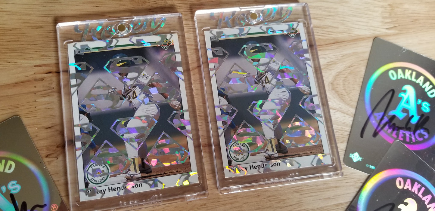 Baseball card art by Matthew Lee Rosen (aka Matthew Rosen) - Rickey Henderson Man of Steal