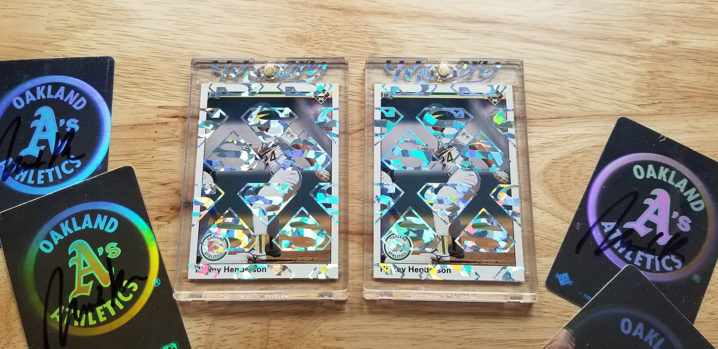 Baseball card art by Matthew Lee Rosen (aka Matthew Rosen) - Rickey Henderson Man of Steal