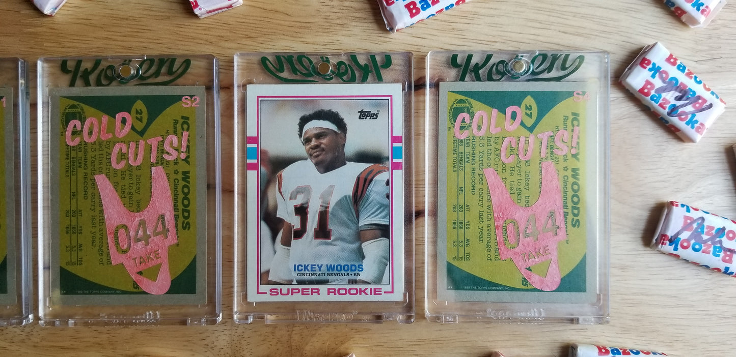 Football card art by Matthew Rosen - Ickey Woods Cold Cuts