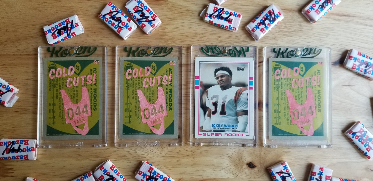 Football card art by Matthew Rosen - Ickey Woods Cold Cuts