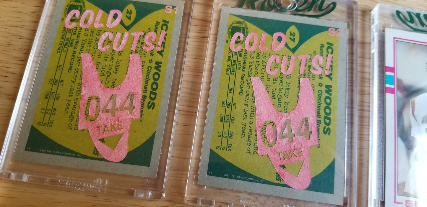 Football card art by Matthew Rosen - Ickey Woods Cold Cuts