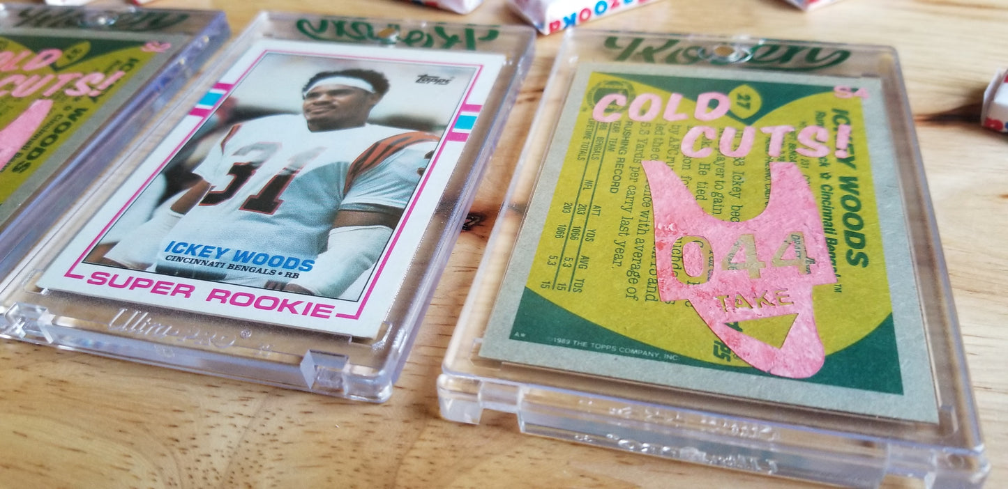 Football card art by Matthew Rosen - Ickey Woods Cold Cuts