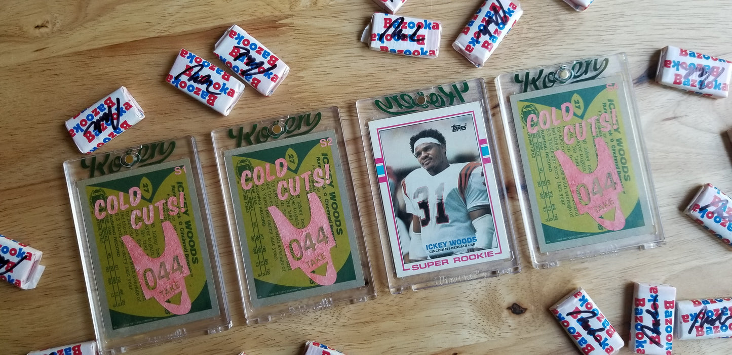 Football card art by Matthew Rosen - Ickey Woods Cold Cuts