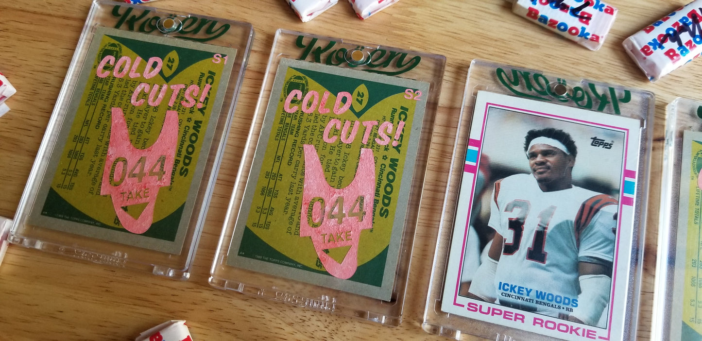 Football card art by Matthew Rosen - Ickey Woods Cold Cuts
