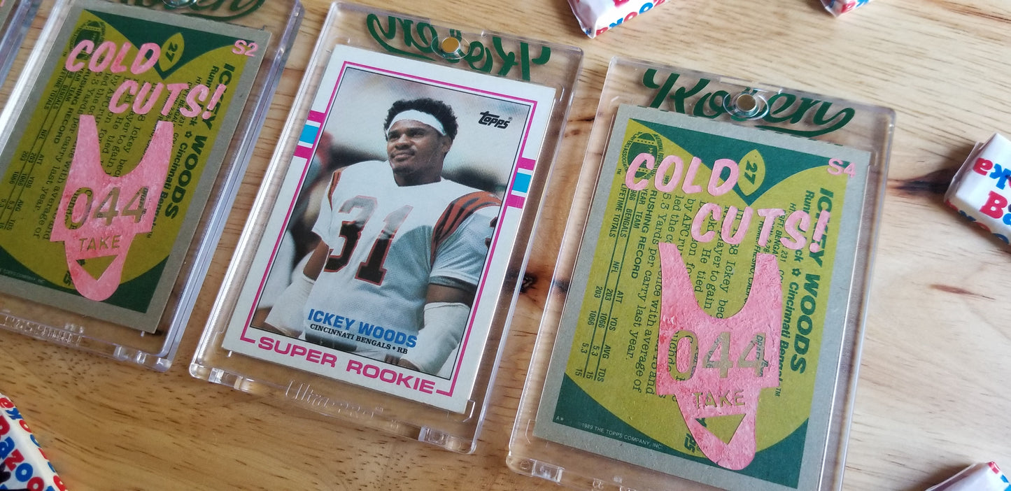Football card art by Matthew Rosen - Ickey Woods Cold Cuts